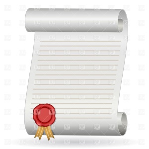 Agreement. Scroll with wax seal.